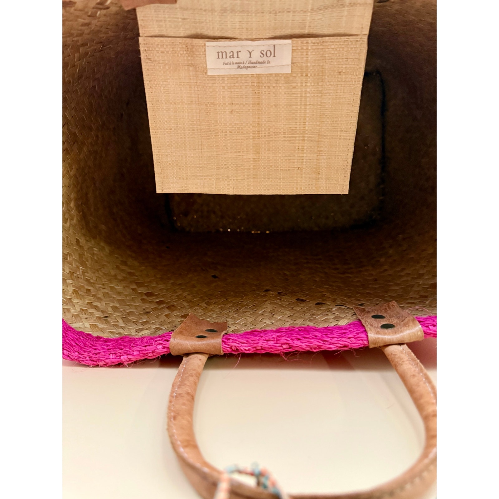 New With Tags Mar Y Sol Ibiza Tassel Tote - Pink Sisal — image 4 of 5